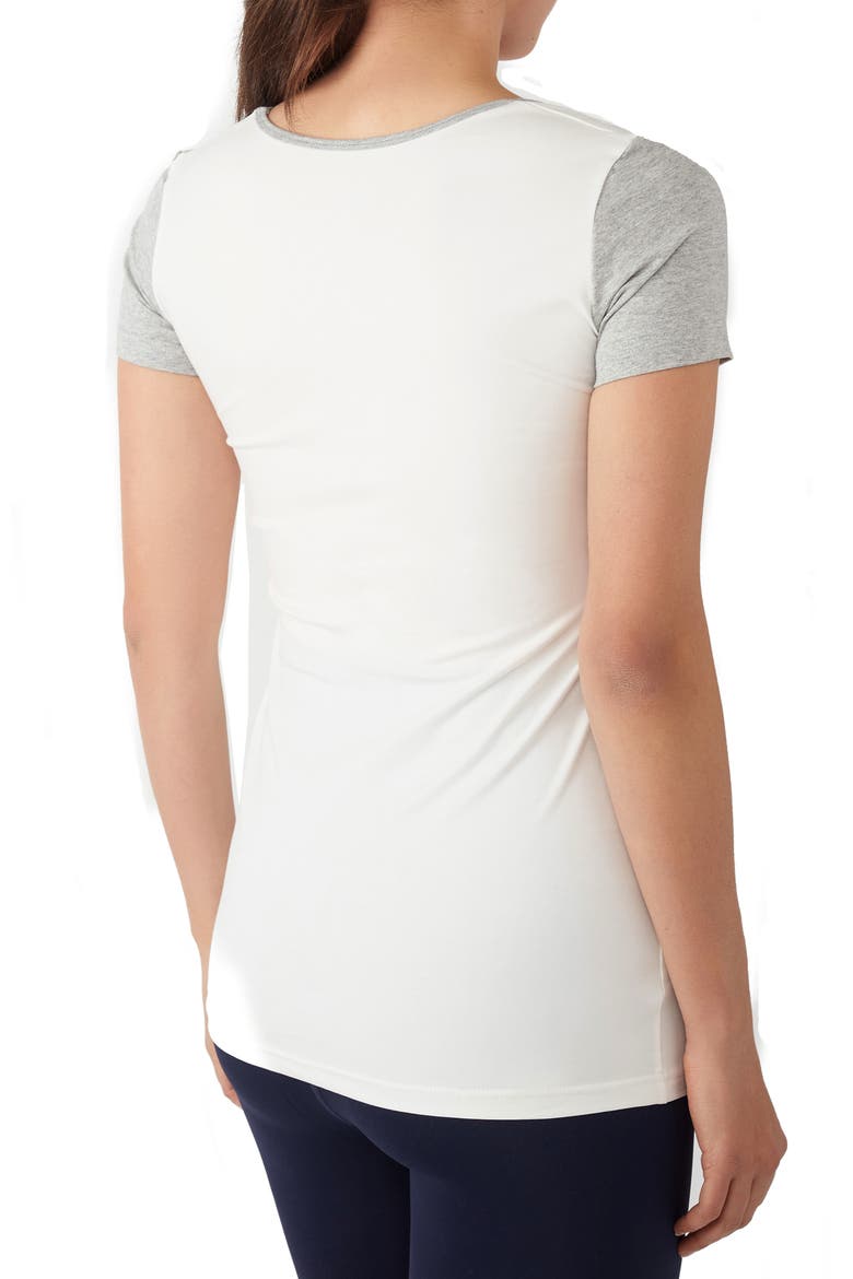 Maternity/Nursing Tee, Alternate, color, EGGSHELL/ GREYMIX MELANGE