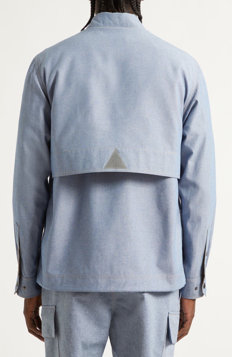 Moncler Grenoble Chambray Snap Shirt Jacket, Alternate, color, Rain Washed