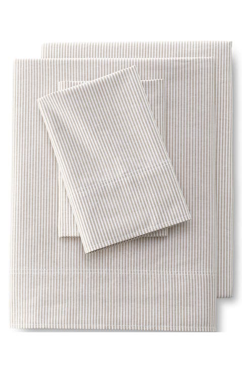 Cotton Oxford Stripe Bed Sheet Set