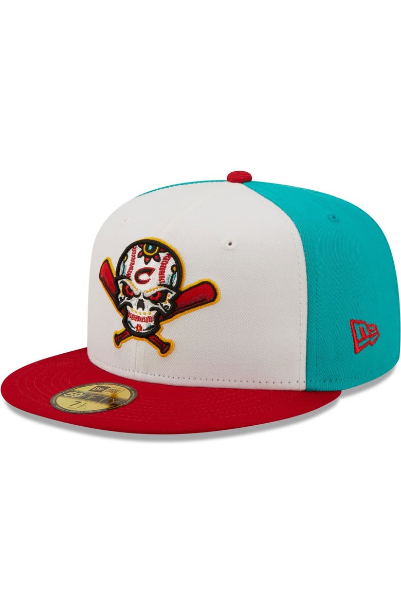 New Era Men's New Era White/Red Veleros de Columbus Copa De La Diversion 59FIFTY Fitted Hat, Main, color, White