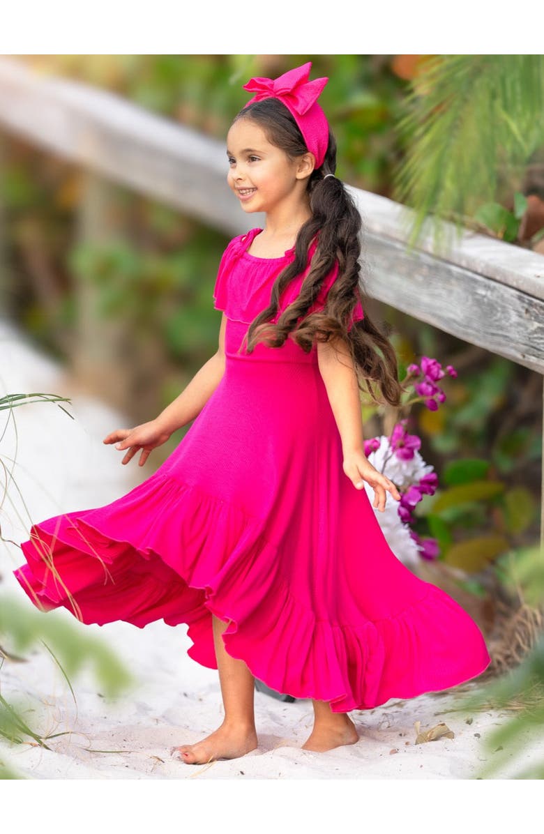 Mia Belle Girls Girls Berry Bliss Hi-Lo Ruffle Dress, Alternate, color, Pink