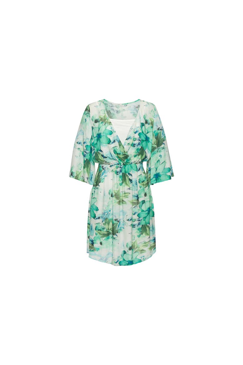 Floral Layered Look Dress, Alternate, color, Blue Multi