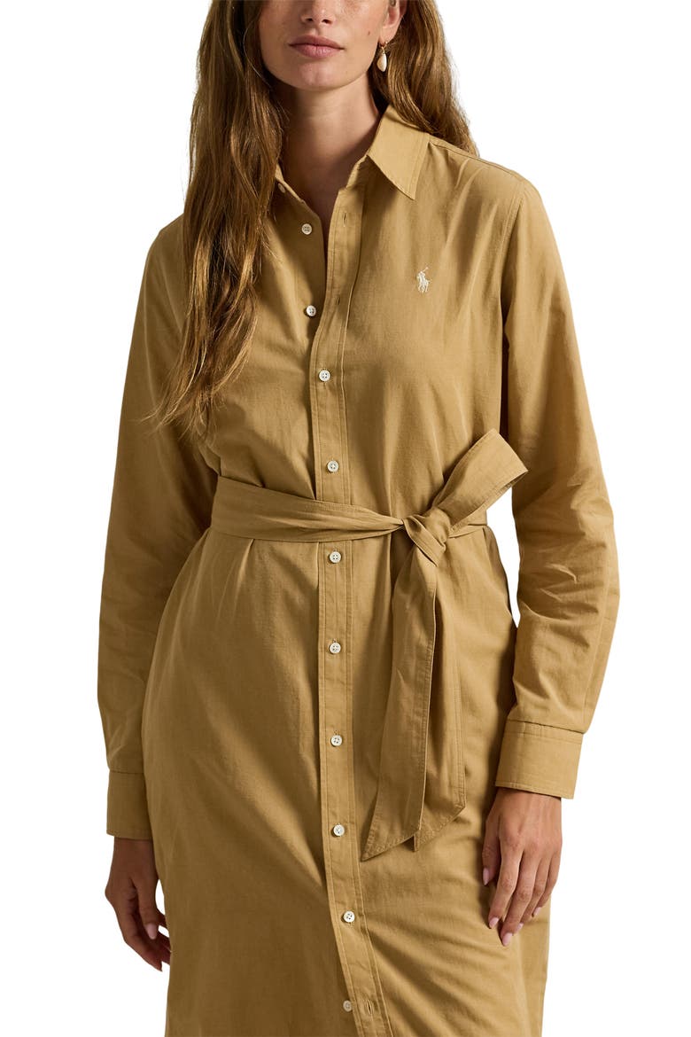 Long Sleeve Linen Shirtdress, Alternate, color, CLASSIC CAMEL