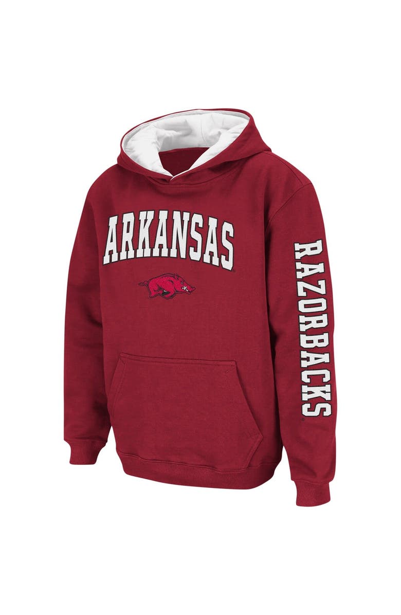 COLOSSEUM Youth Colosseum  Cardinal Arkansas Razorbacks 2-Hit Pullover Hoodie, Alternate, color, Cardinal