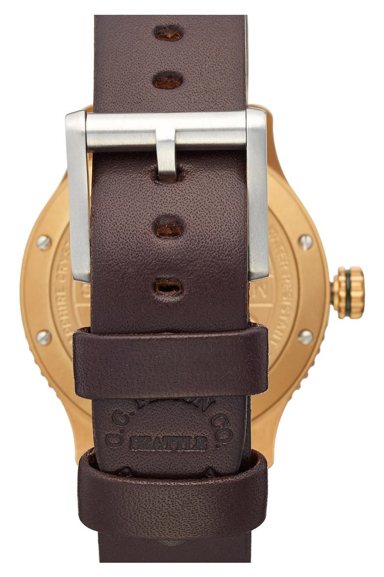 'The Mackinaw Field' Watch, 43mm, Alternate, color, BROWN/ GREEN/ GOLD