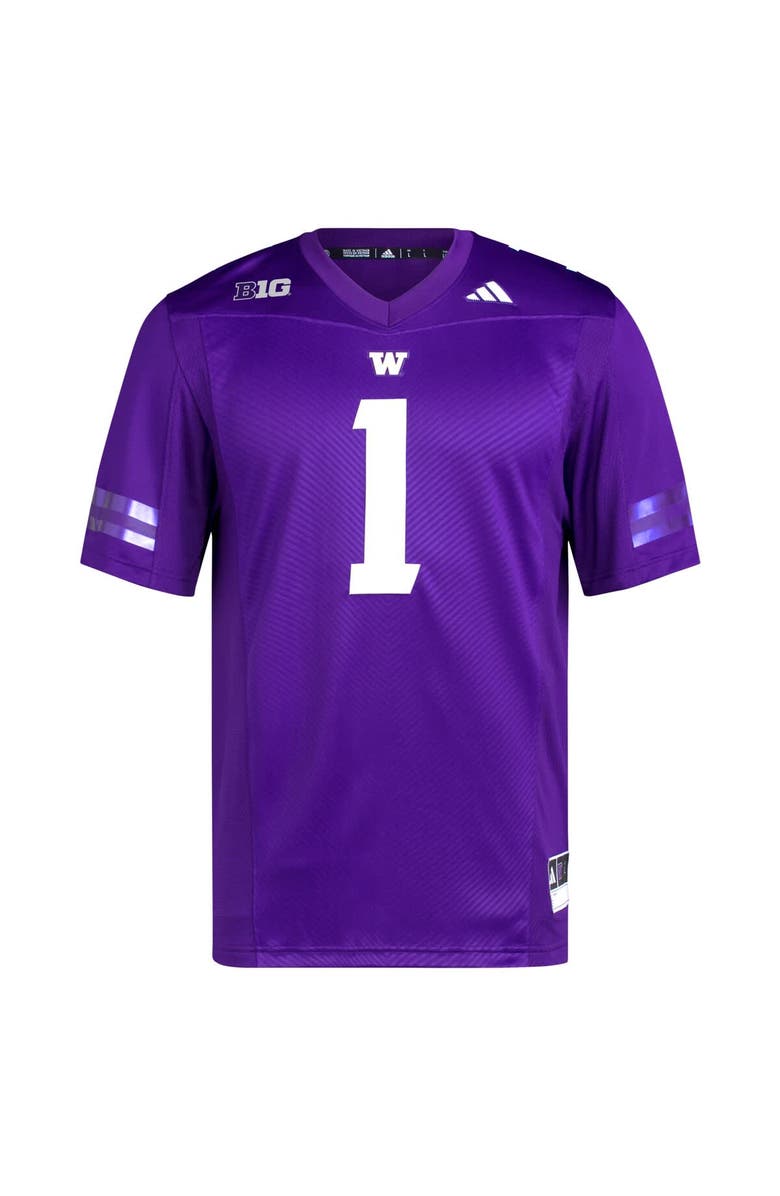 adidas Men's adidas #1 Purple Washington Huskies Premier Football Jersey, Alternate, color, Purple