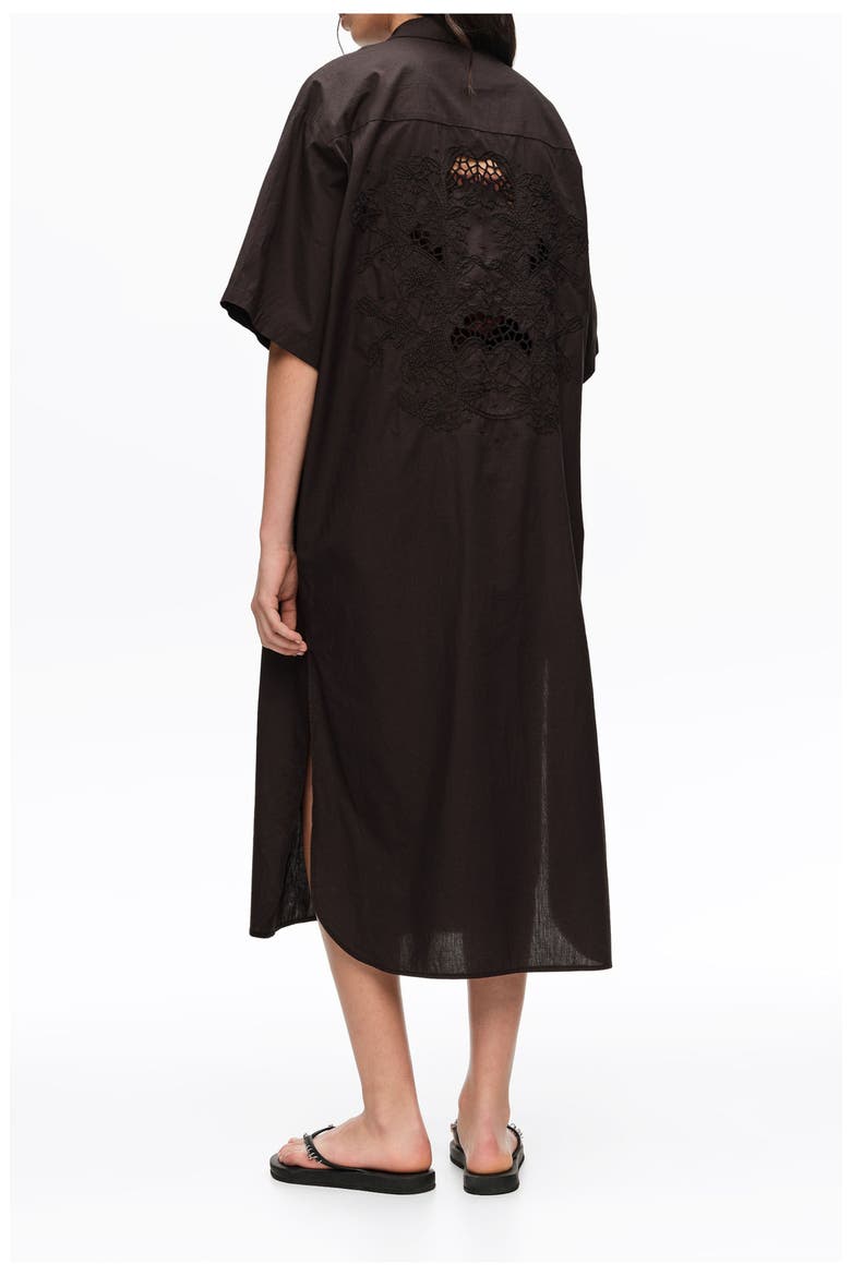 Cotton Embroidered Shirt Dress, Alternate, color, BLACK