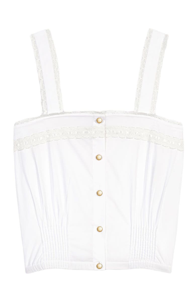 maje Crop top with lace trim, Alternate, color, White
