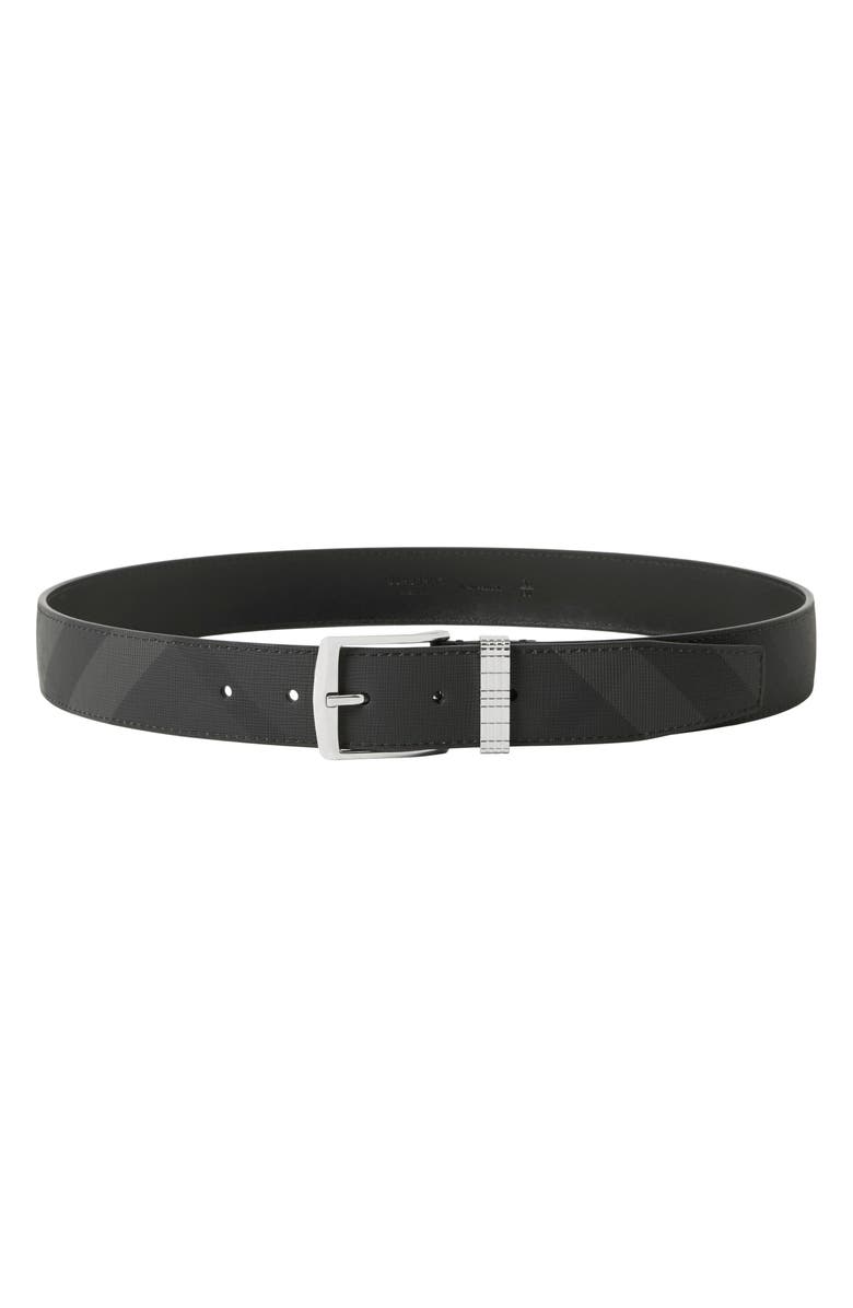 Burberry Check Print Textured Belt, Main, color,