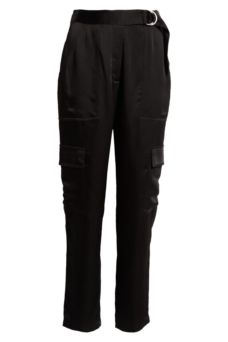 Carolina Belted Cargo Pants, Alternate, color, BLACK