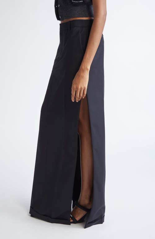 Alexander Wang Wool & Mohair Tailored Maxi Skirt In Black