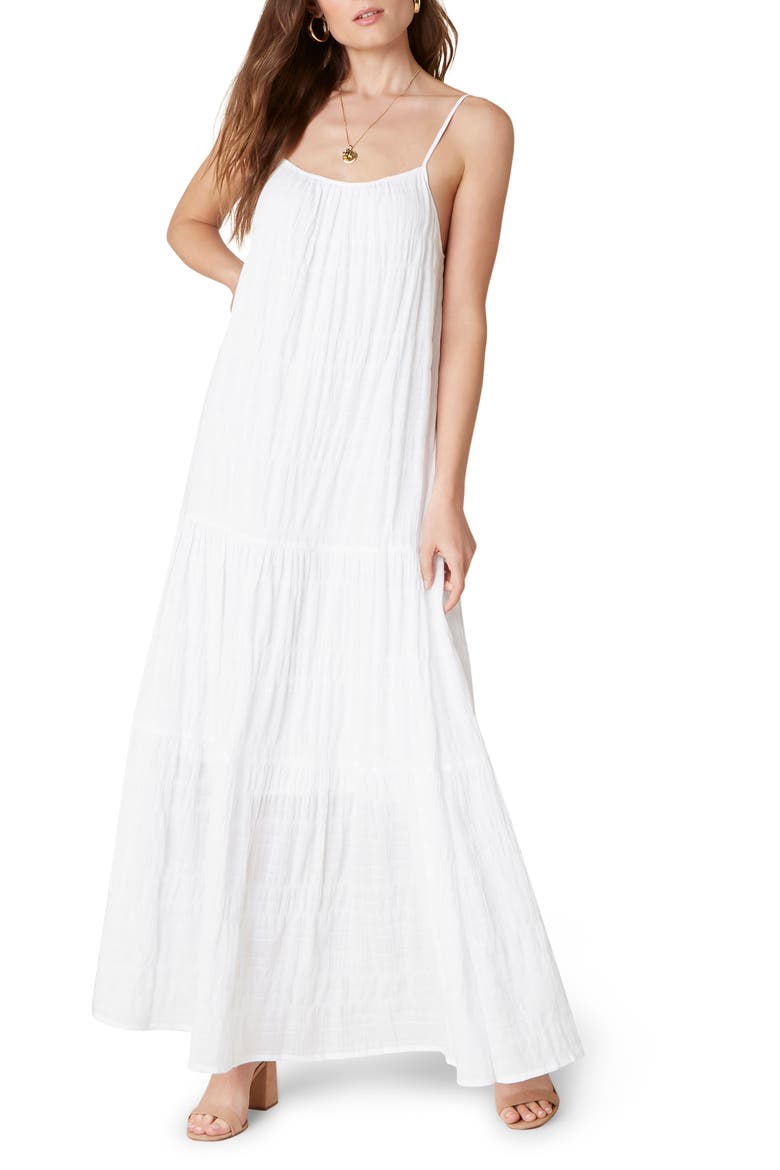 Tiered Voile Maxi Dress, Main, color, Z/DNUOptic White