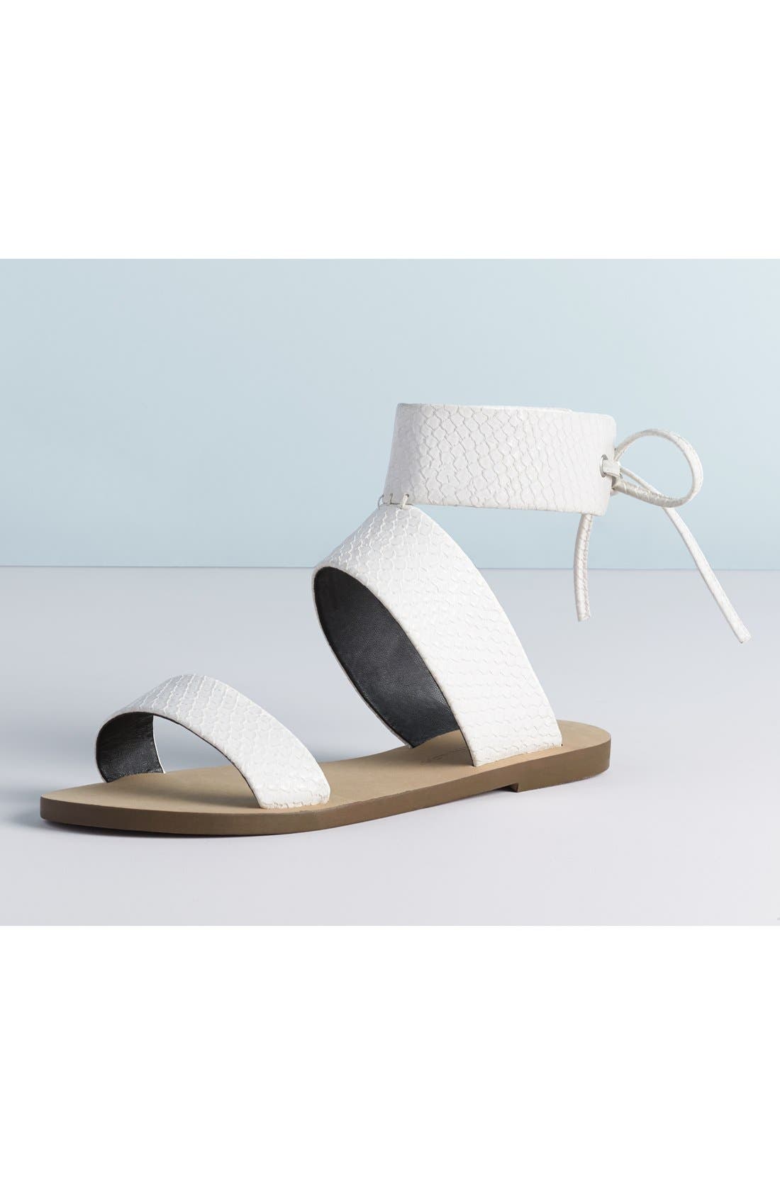 'Emma' Ankle Cuff Sandal, Alternate, color, BLACK VACHETTA
