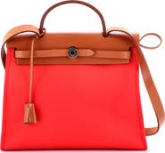 Pre-Owned Hermes Herbag Zip Leather and Toile 31