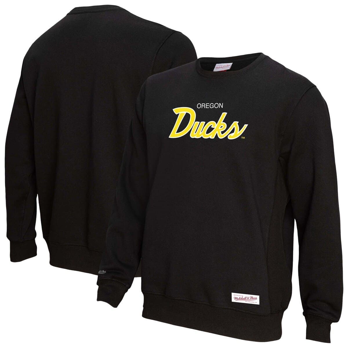 Mitchell & Ness Men's Black Oregon Ducks Elite Script Pullover Sweatshirt