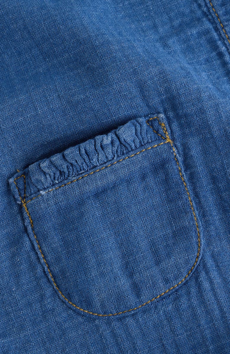 NEXT Denim Frill Romper, Alternate, color, Blue