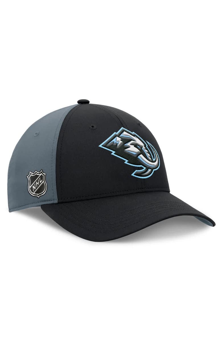 FANATICS Men's Fanatics Black/Charcoal Utah Mammoth Primary Logo Adjustable Hat, Main, color, Black