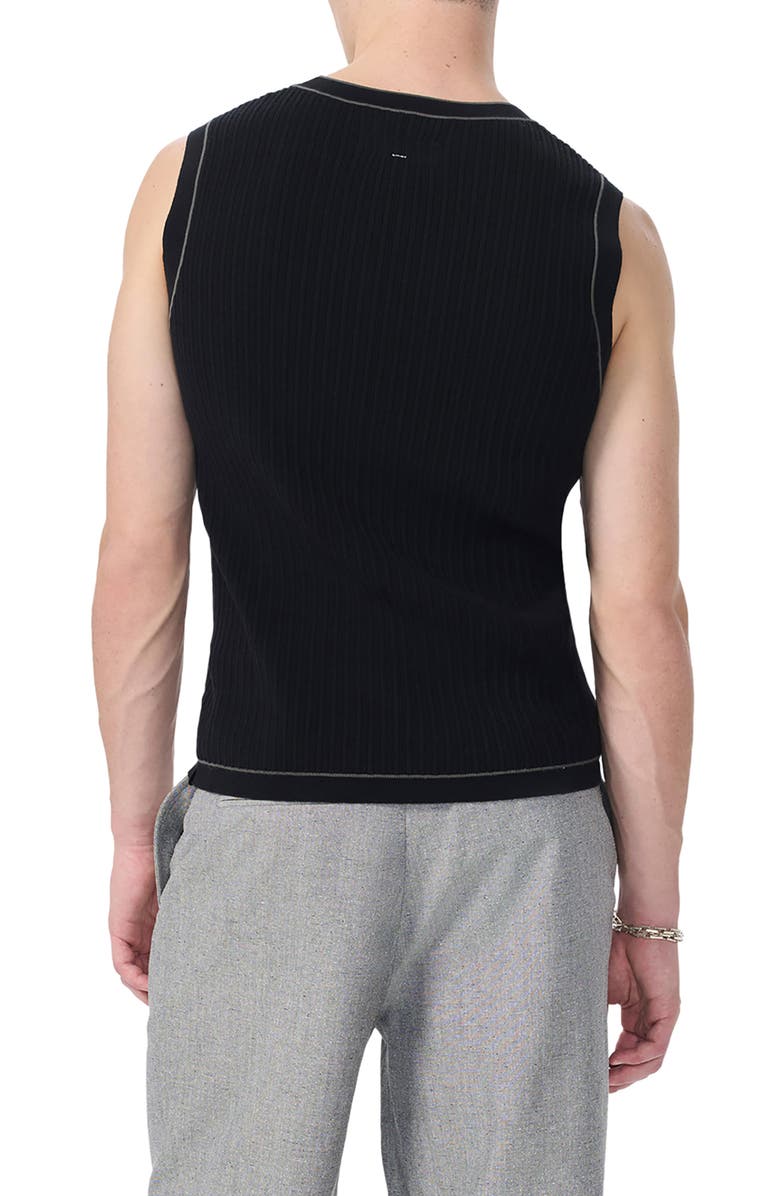 rag & bone Sanford Rib Tank, Alternate, color, Black