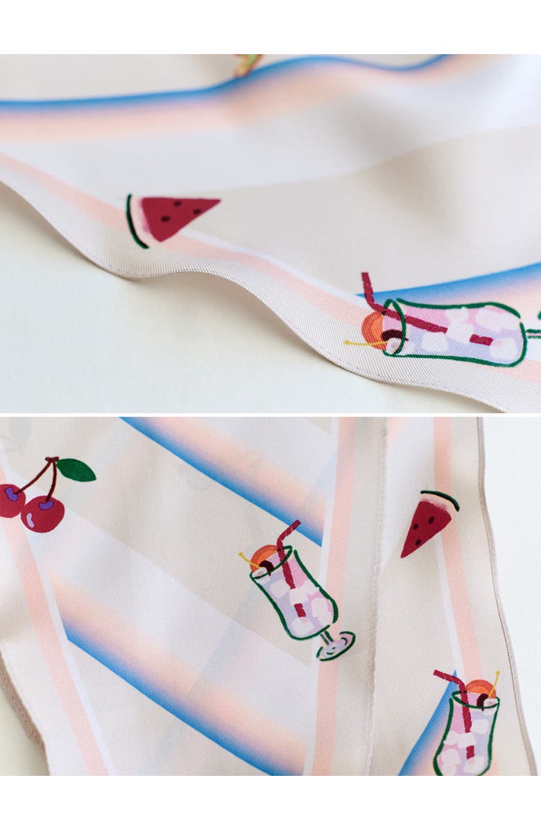 Lost Pattern NYC "Happy Hour" Silk Diamond Neckerchief, Alternate, color, Pink