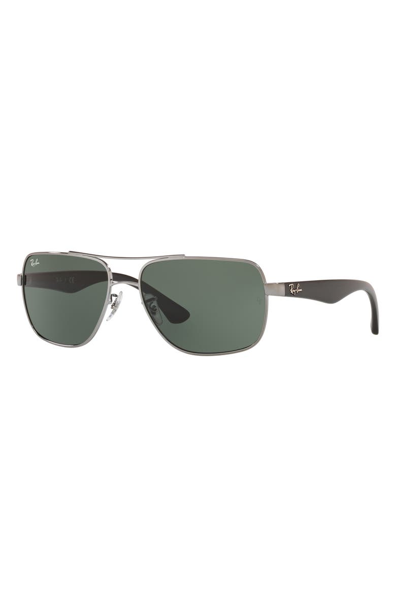Ray-Ban 60mm Navigator Sunglasses, Alternate, color, Gunmetal