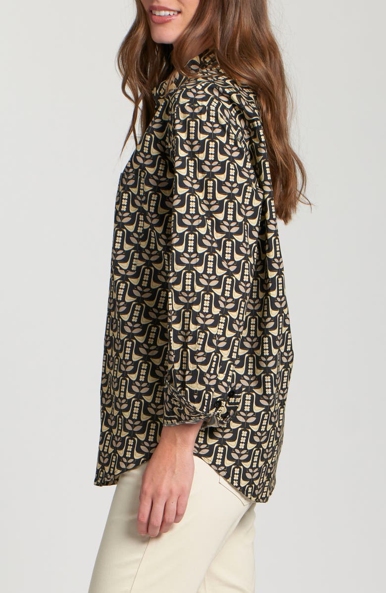 APNY Boyfriend Poplin Button-Up Shirt, Alternate, color, Black/ Ivory