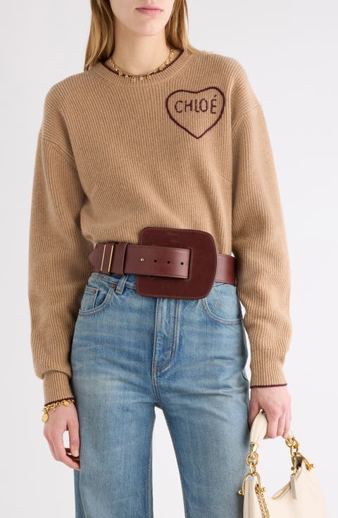 Embroidered Logo Heart Wool & Cashmere Sweater