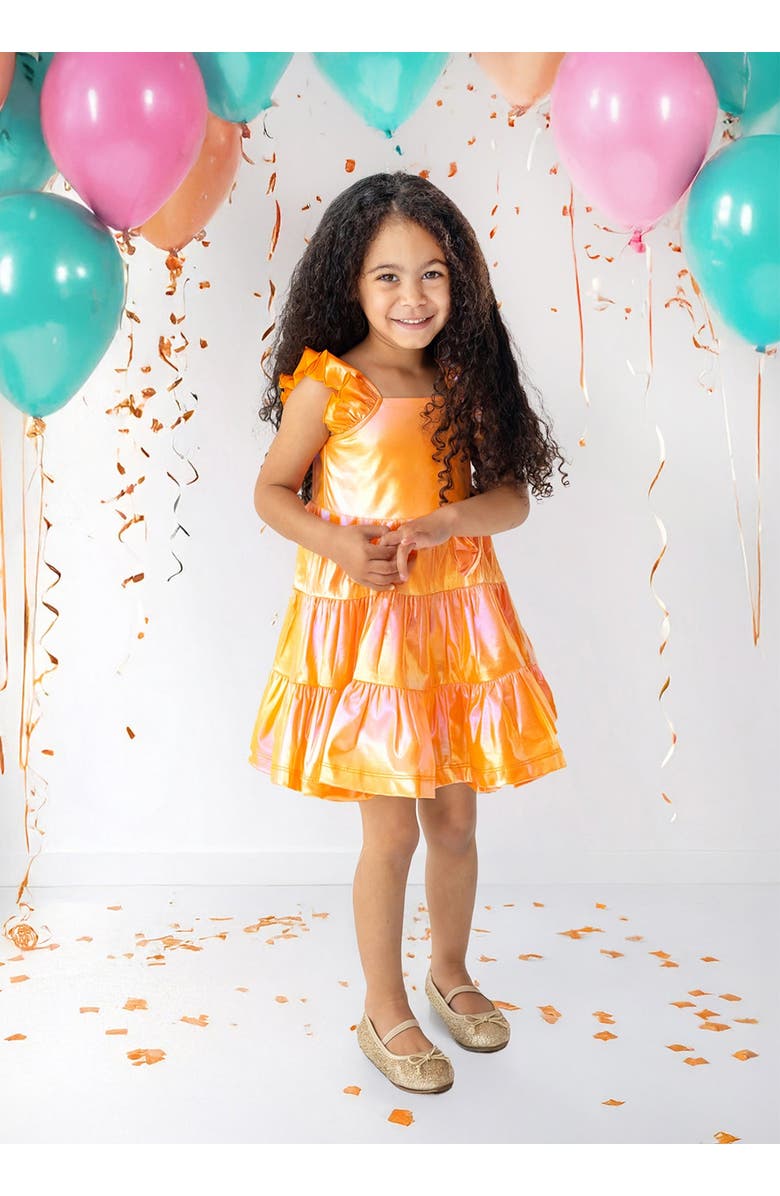 Isobella & Chloe Papaya Paradise Sleeveless Dress, Alternate, color, Orange