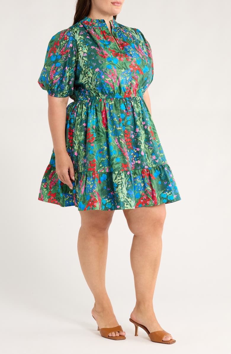 SUGARLIPS Devin Floral Marissa Cotton Dress, Alternate, color, Blue-Greens
