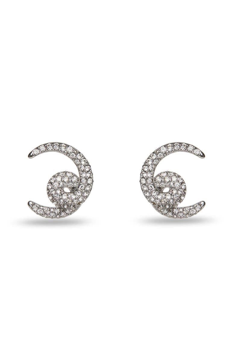 Lele Sadoughi Loop De Loop Pave Earrings, Main, color, Crystal 100