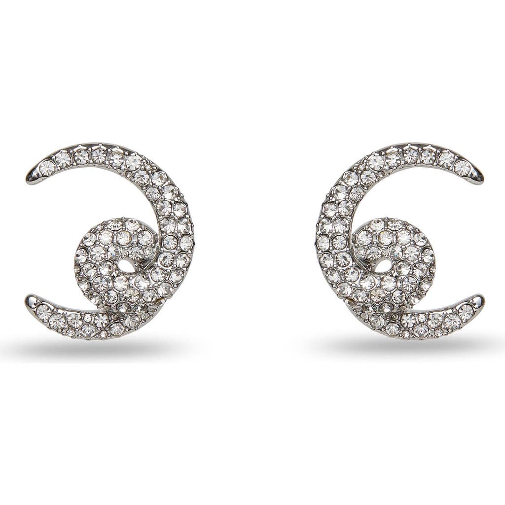 Lele Sadoughi Loop De Loop Pave Earrings In Silver