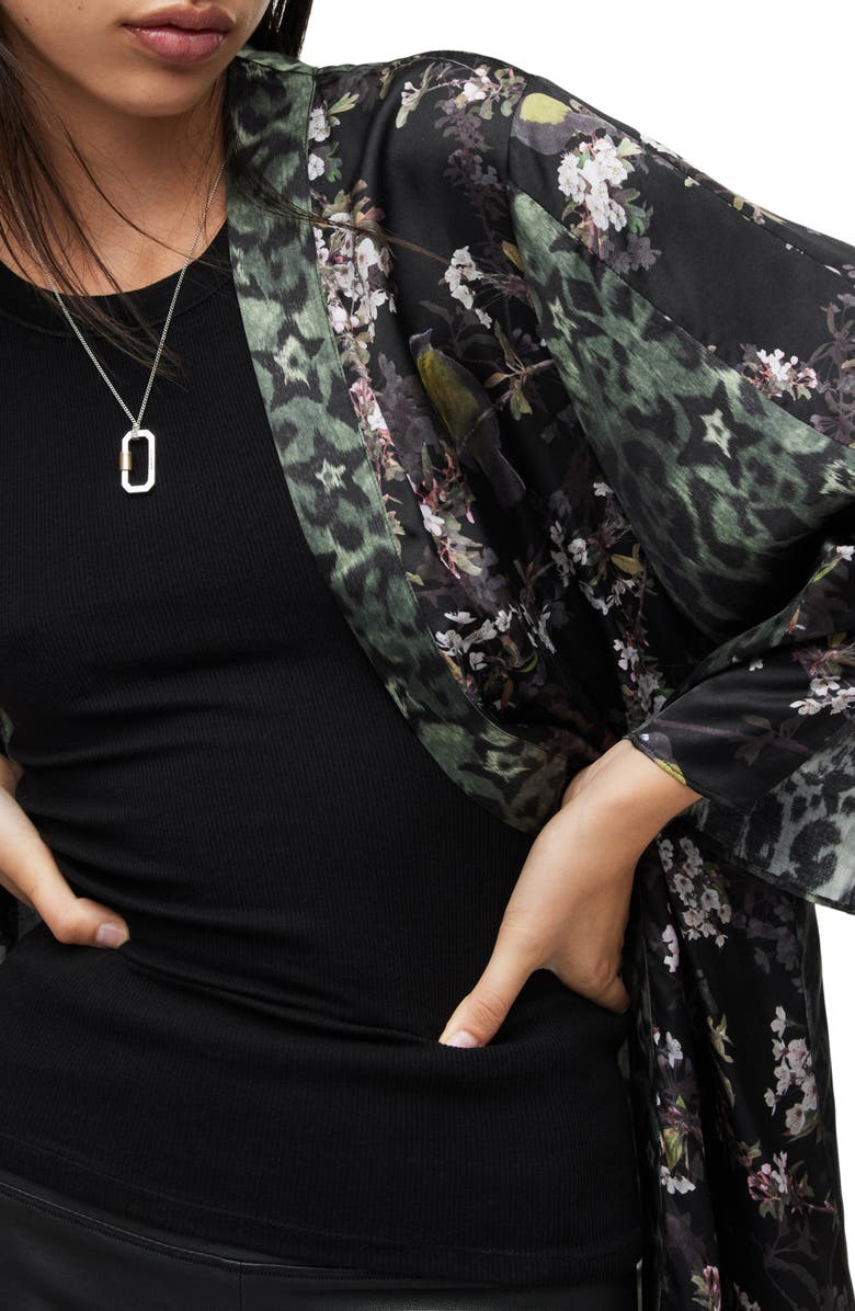 AllSaints Casi Viola Silk Blend Jacket, Alternate, color, 