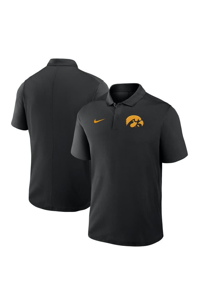 Nike Men's Nike Black Iowa Hawkeyes Primetime Victory Primary Logo Performance Polo, Main, color, Black