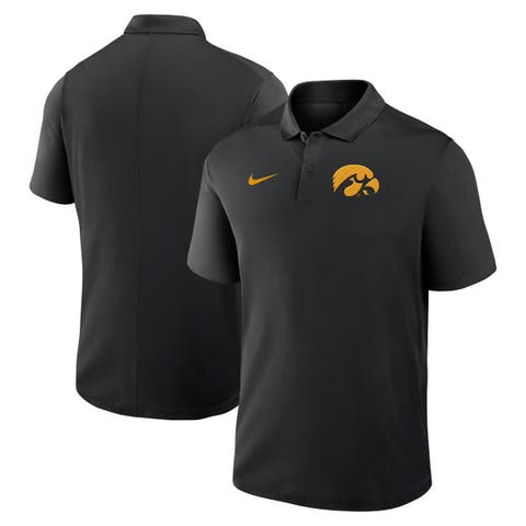 Men's Nike Black Iowa Hawkeyes Primetime Victory Primary Logo Performance Polo