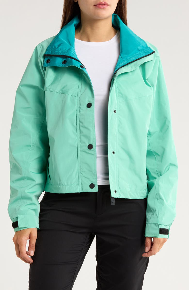Noize Skye Stand Collar Drawcord Rain Jacket, Alternate, color, Mint