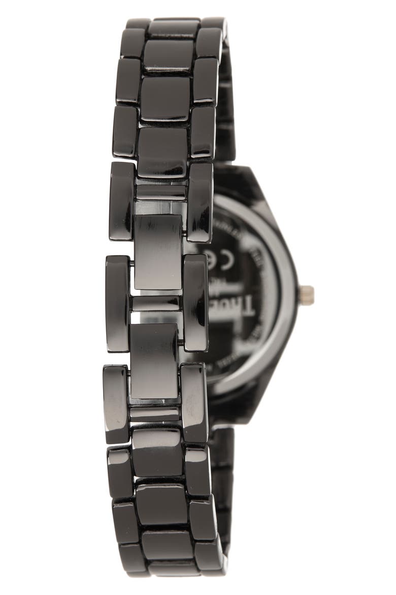 Buddha Face Crystal Bracelet Watch, 32.5mm, Alternate, color, BLACK