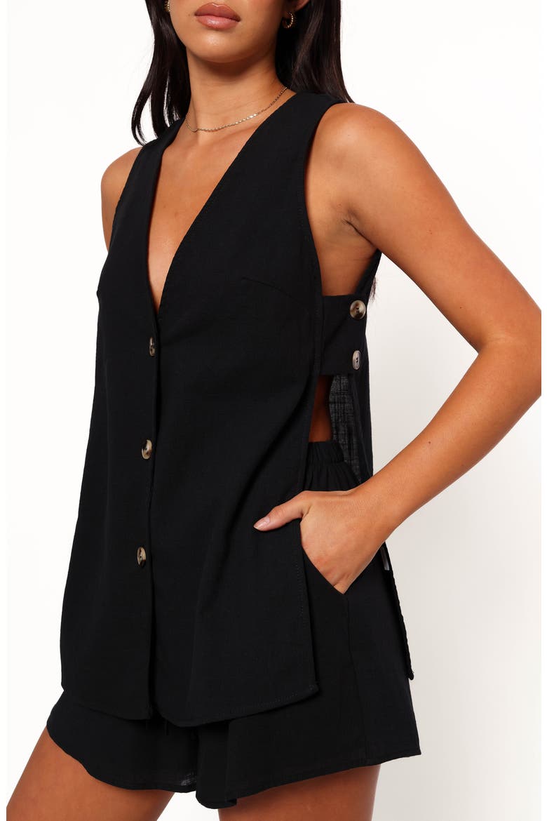Miller Cotton Gauze Vest & Shorts Set, Alternate, color, BLACK