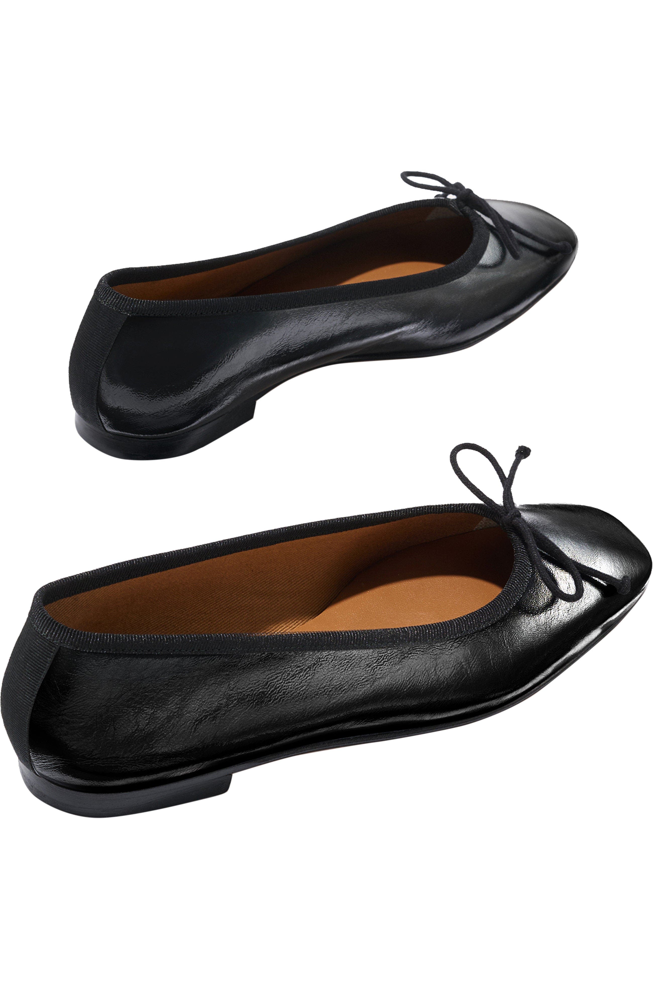 MARGAUX The Fonteyn Flat, Alternate, color, Black Crinkle-Gloss Nappa
