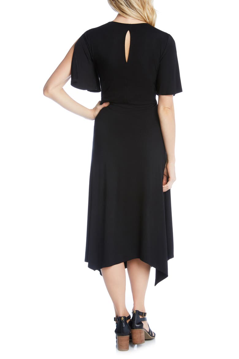 Asymmetrical Twist Front Dress, Alternate, color, BLACK