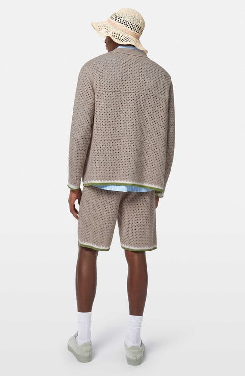 Scotch & Soda Crochet Cardigan Sweater In Highway Grey