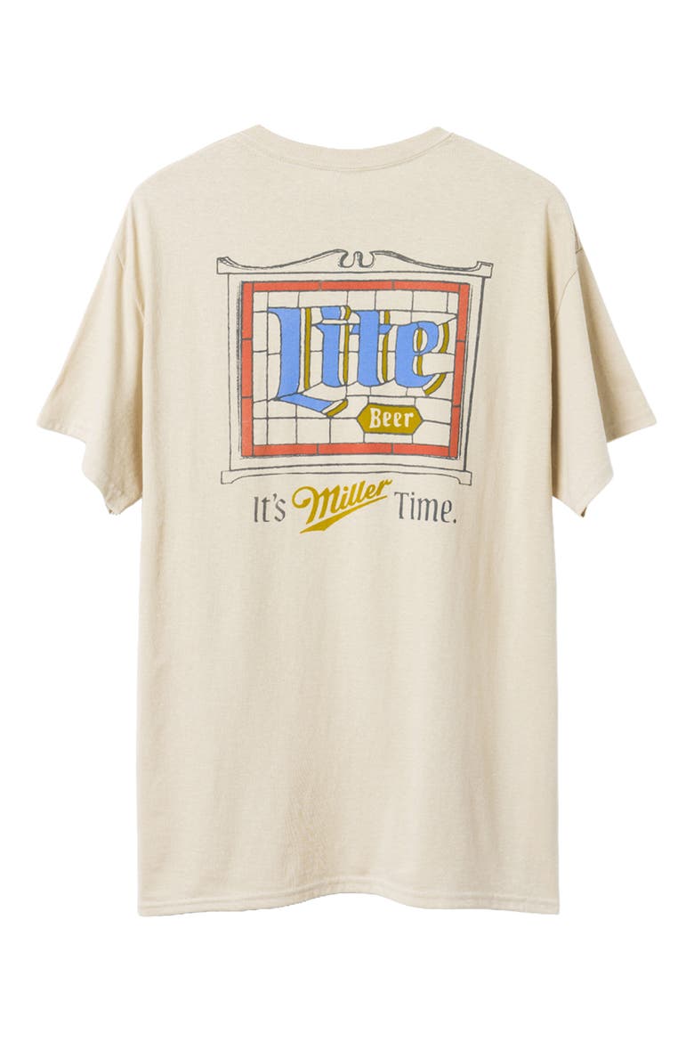 Miller Lite Stained Glass Graphic T-Shirt, Alternate, color, SAND