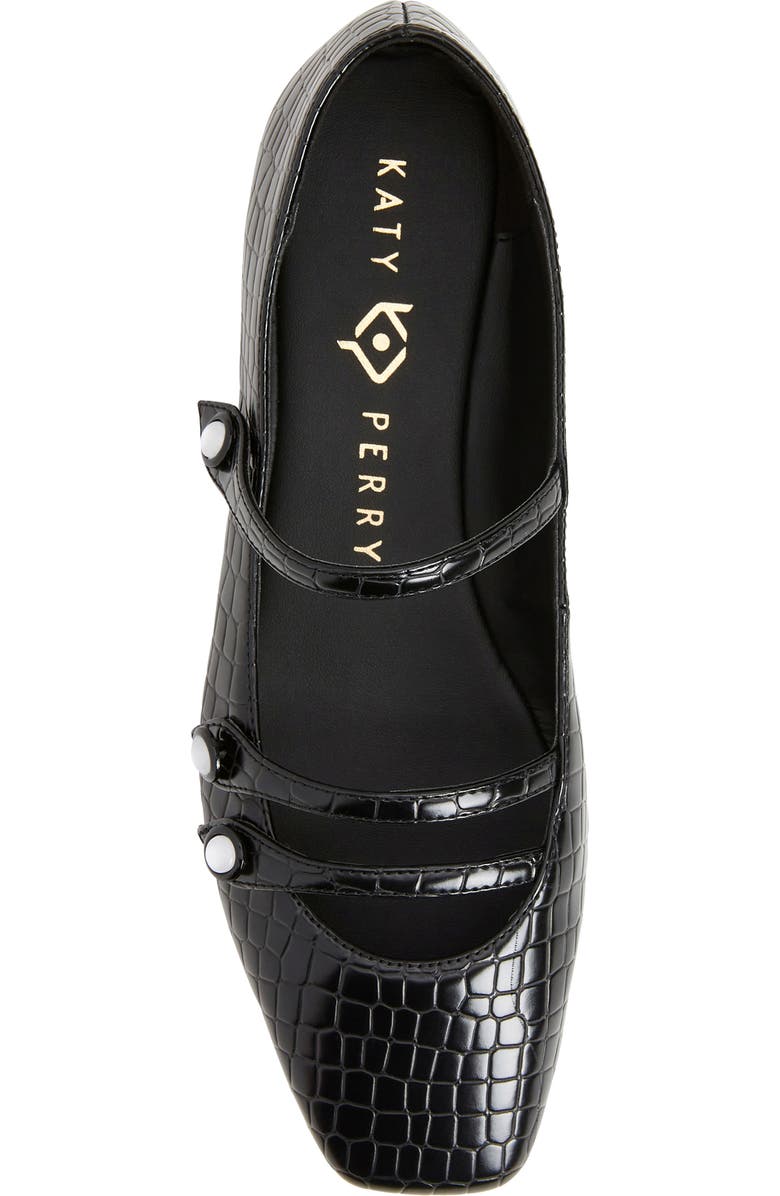 Katy Perry The Evie Croc Embossed Button Flat, Alternate, color,