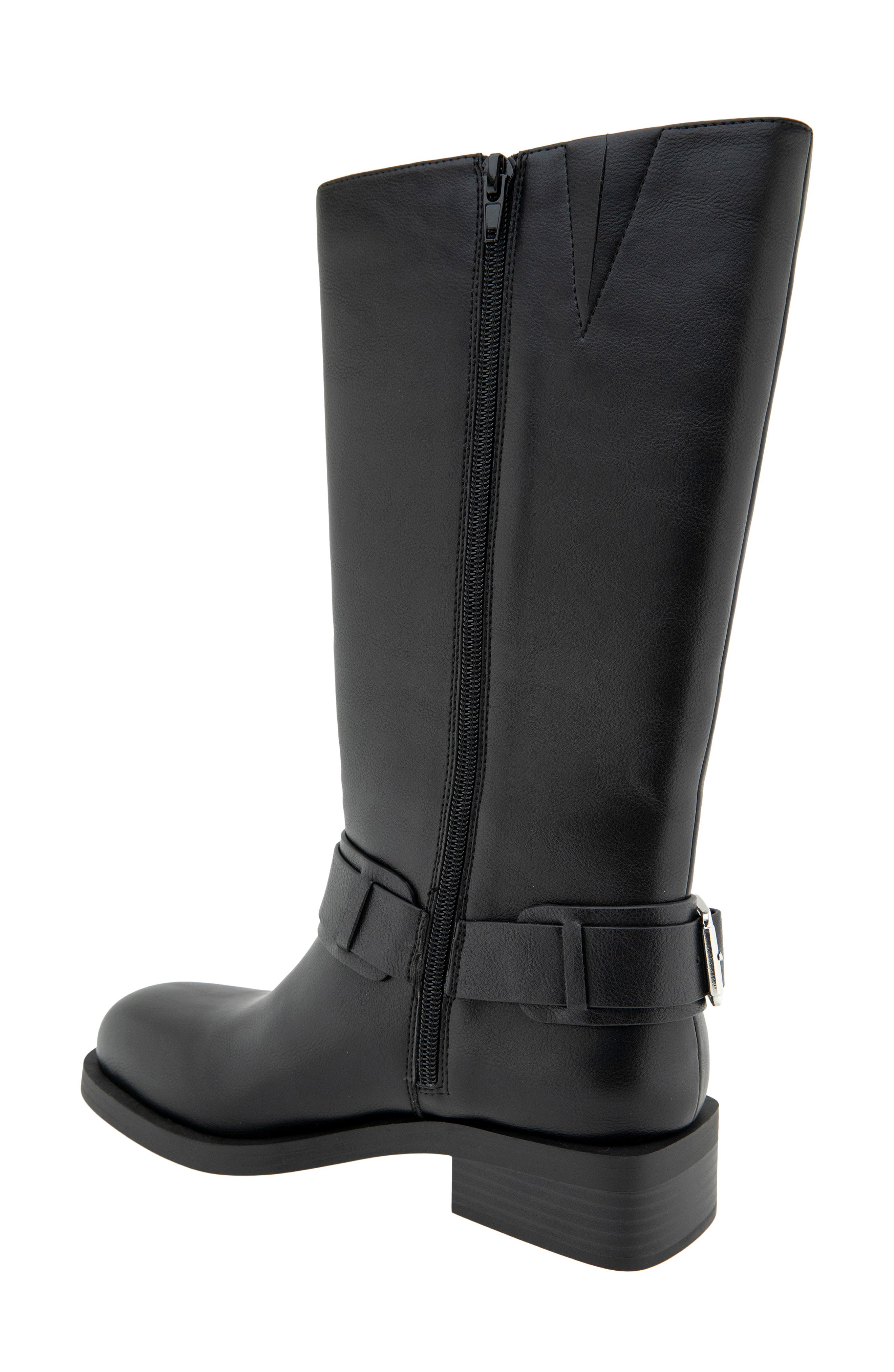 Hardin Faux Leather Tall Boot, Alternate, color, BLACK