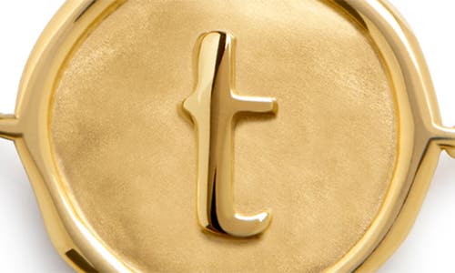 Monica Vinader Initial Stamp Charm Bracelet In 18ct Gold Vermeil T