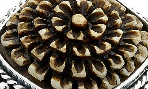 Samuel B. Carved Brown Bone Ring