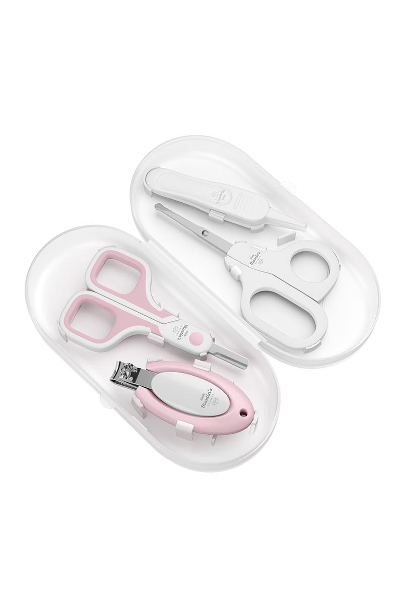Baby Nail Care Kit Pink, 4Pc Setclipper, Scissors & Tweezer, Alternate, color, Multicolored