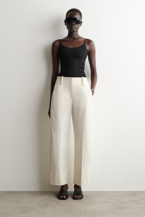 Barrel-Leg Pima Cotton Pants