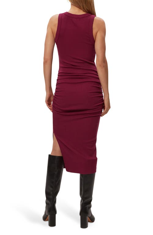 Michael Stars Wren Side Slit Sleeveless Body-con Midi Dress In Red