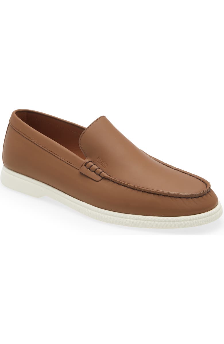 BOSS Sienne Moc Toe Loafer, Main, color, Med Brn