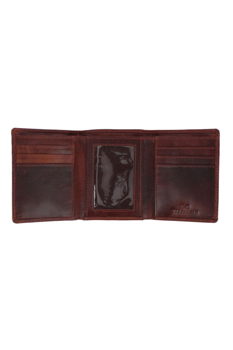 Tennyson Tri-Fold Genuine Leather Wallet with ID Window, Alternate, color, Brown