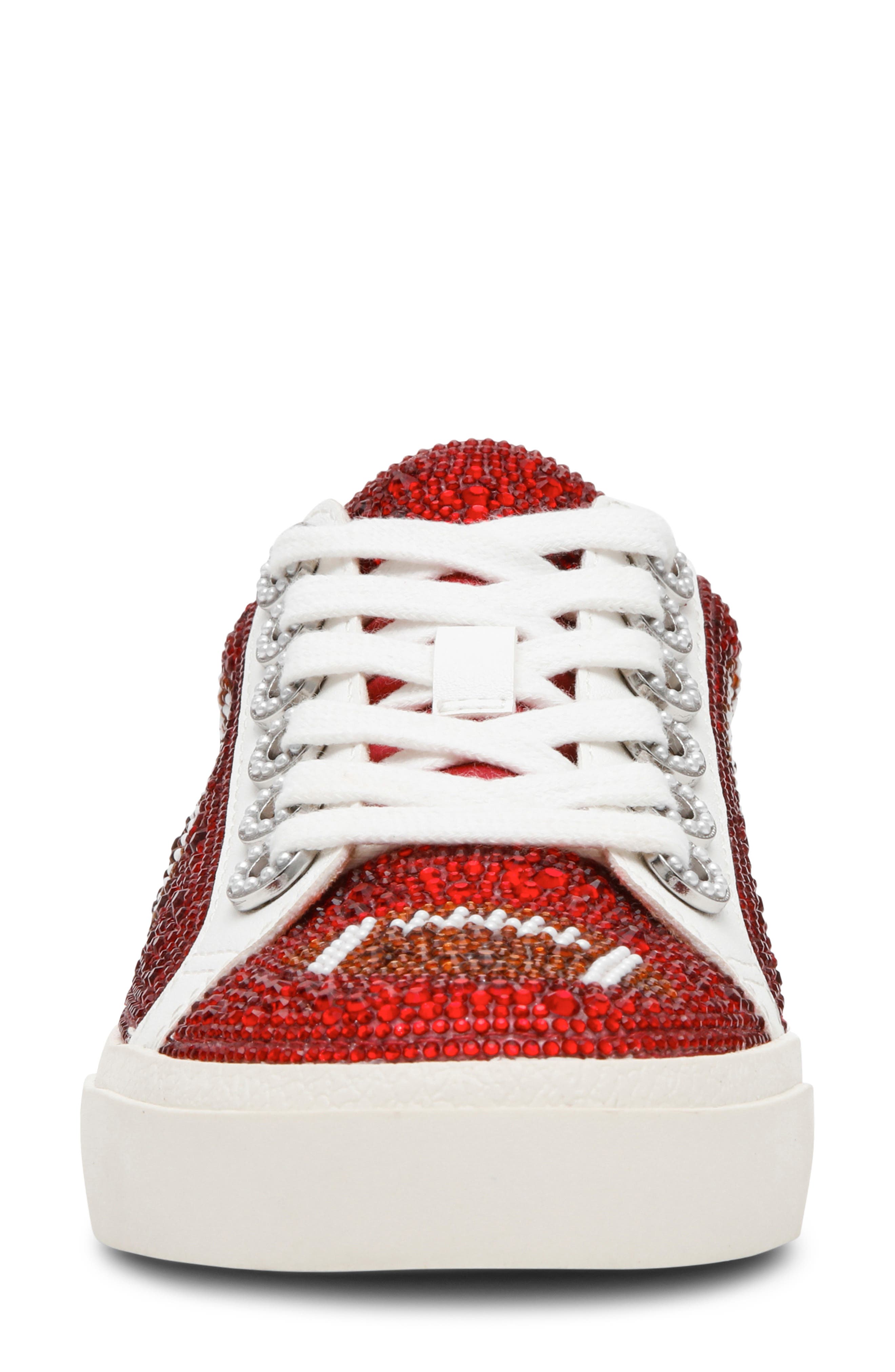 Archy Crystal Embellished Football Sneaker, Alternate, color, RED FOOTBALL